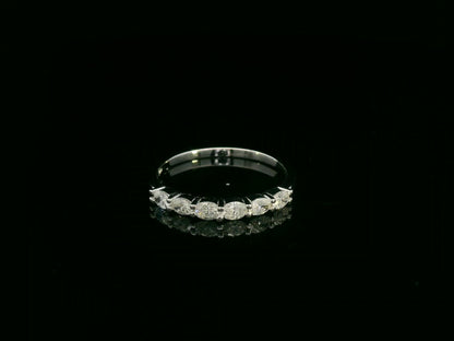 18K white gold oval diamond band ring with 0.47 carat total diamond weight – Emirates Diamonds