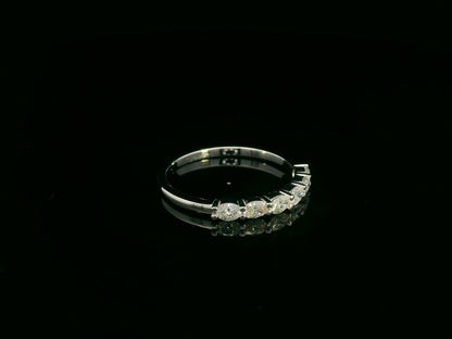 18K white gold oval diamond band ring with 0.47 carat total diamond weight – Emirates Diamonds