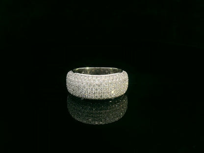 18K white gold pavé diamond dome ring with 1.82 carats of diamonds by Emirates Diamonds