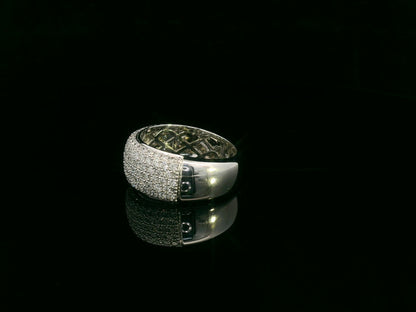 18K white gold pavé diamond dome ring with 1.82 carats of diamonds by Emirates Diamonds