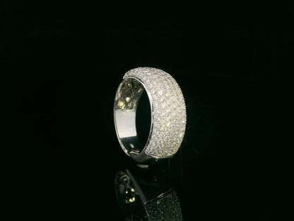 18K white gold pavé diamond dome ring with 1.82 carats of diamonds by Emirates Diamonds