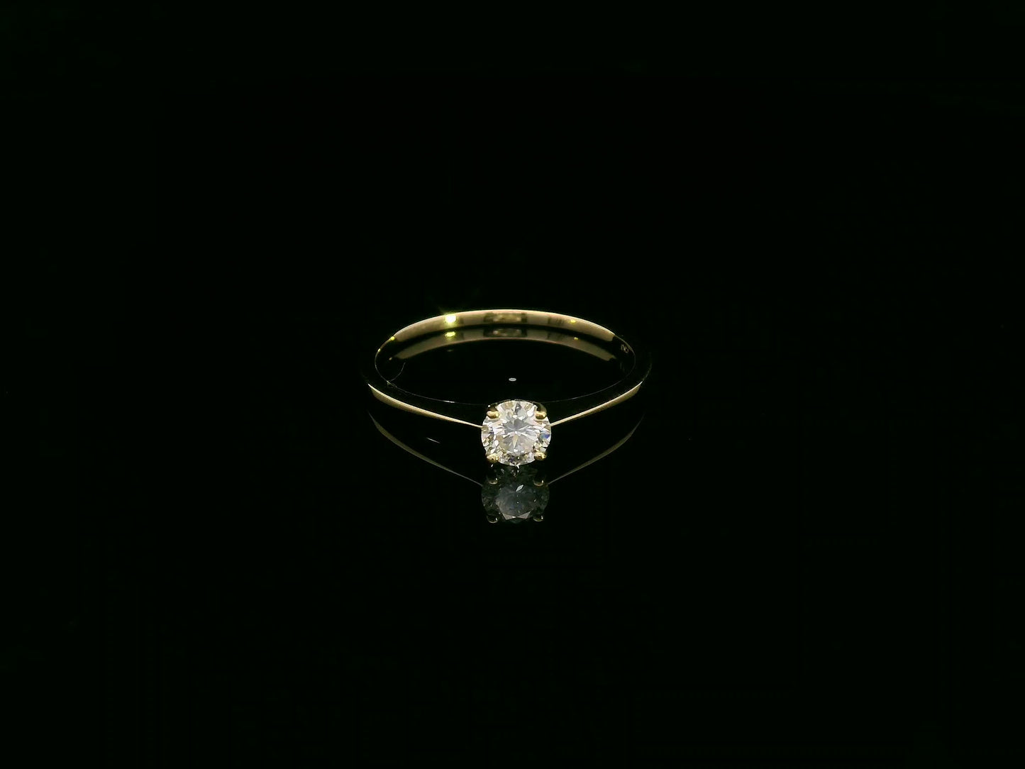 0.30 carat diamond solitaire ring crafted in solid 18K yellow gold by Emirates Diamonds