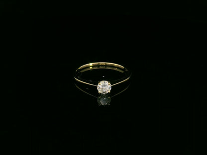 0.30 carat diamond solitaire ring crafted in solid 18K yellow gold by Emirates Diamonds
