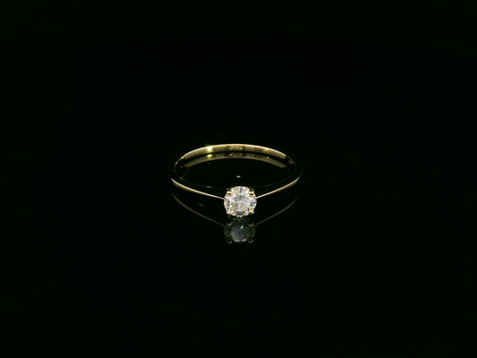 0.30 carat diamond solitaire ring crafted in solid 18K yellow gold by Emirates Diamonds