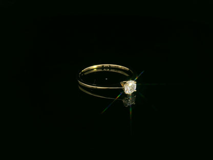 0.30 carat diamond solitaire ring crafted in solid 18K yellow gold by Emirates Diamonds