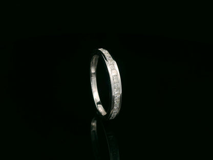 18K white gold princess cut diamond half eternity band 0.50 carat channel set by Emirates Diamonds