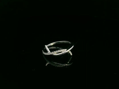 0.11 carat diamond crossover ring in 18K white gold by Emirates Diamonds
