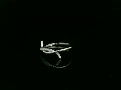 0.11 carat diamond crossover ring in 18K white gold by Emirates Diamonds
