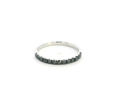 18K white gold black diamond eternity band with 0.41 carats of black diamonds by Emirates Diamonds