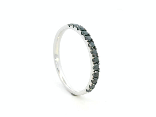 18K white gold black diamond eternity band with 0.41 carats of black diamonds by Emirates Diamonds