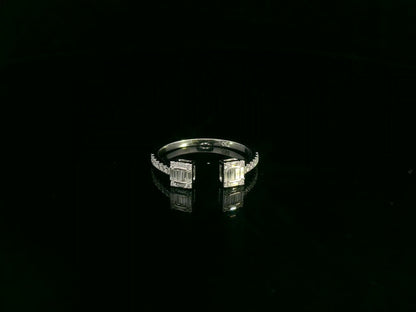 0.31 carat diamond open ring in 18K white gold by Emirates Diamonds