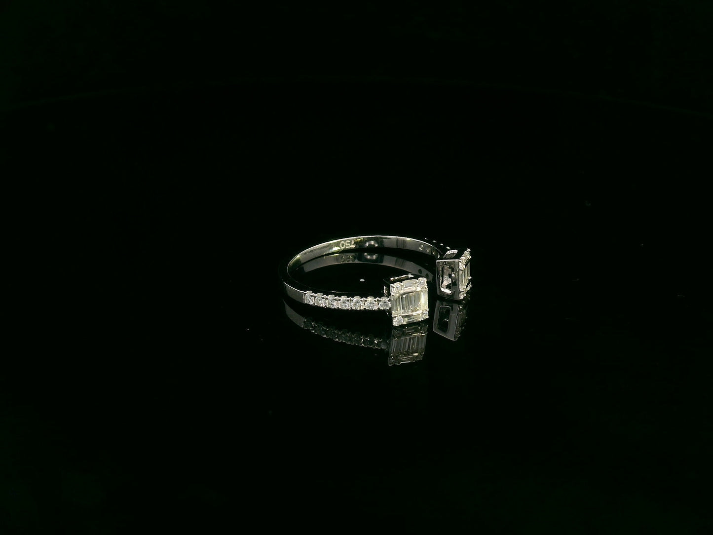 0.31 carat diamond open ring in 18K white gold by Emirates Diamonds