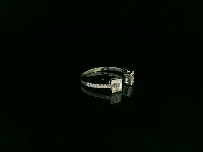 0.31 carat diamond open ring in 18K white gold by Emirates Diamonds