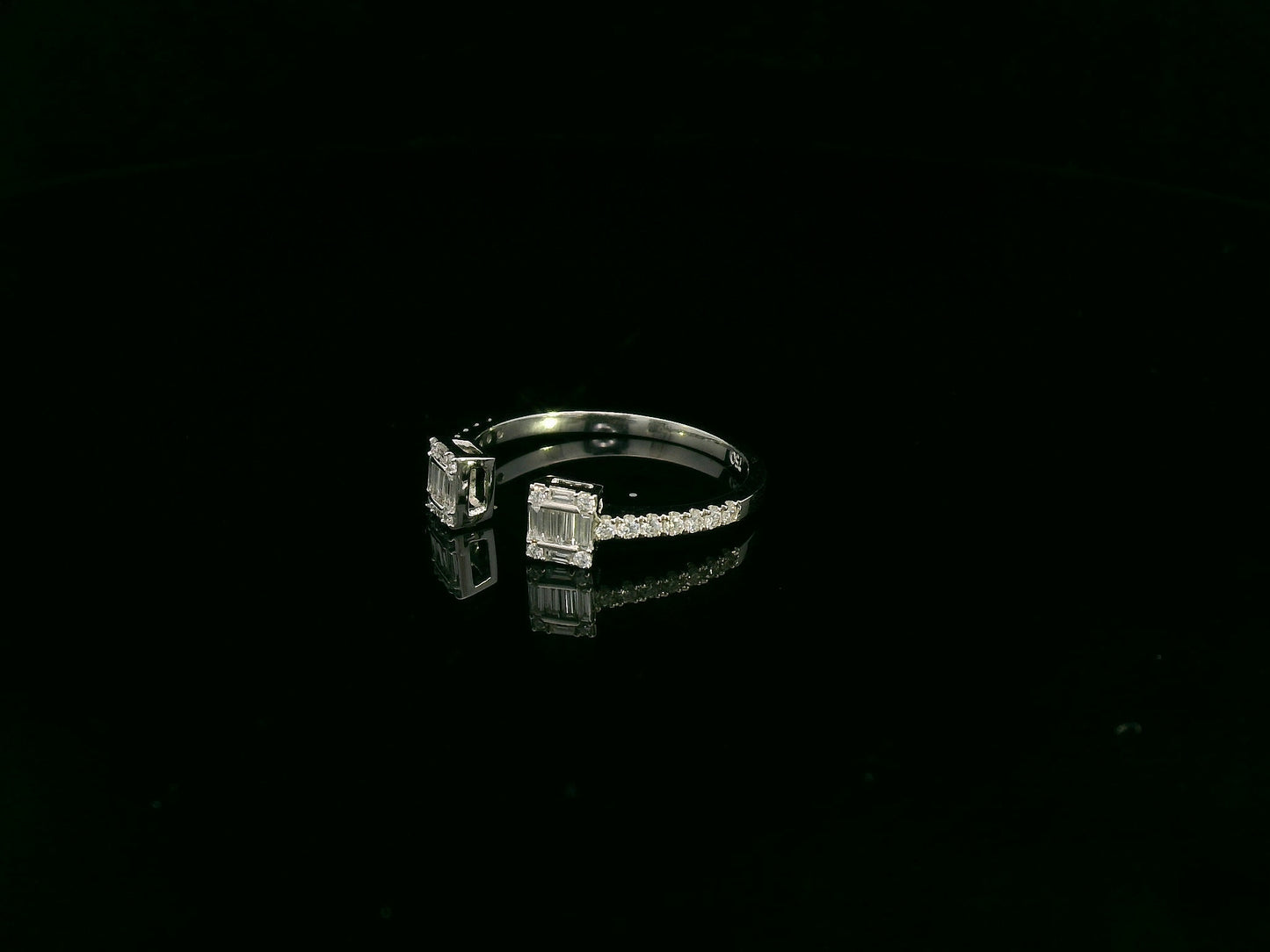 0.31 carat diamond open ring in 18K white gold by Emirates Diamonds
