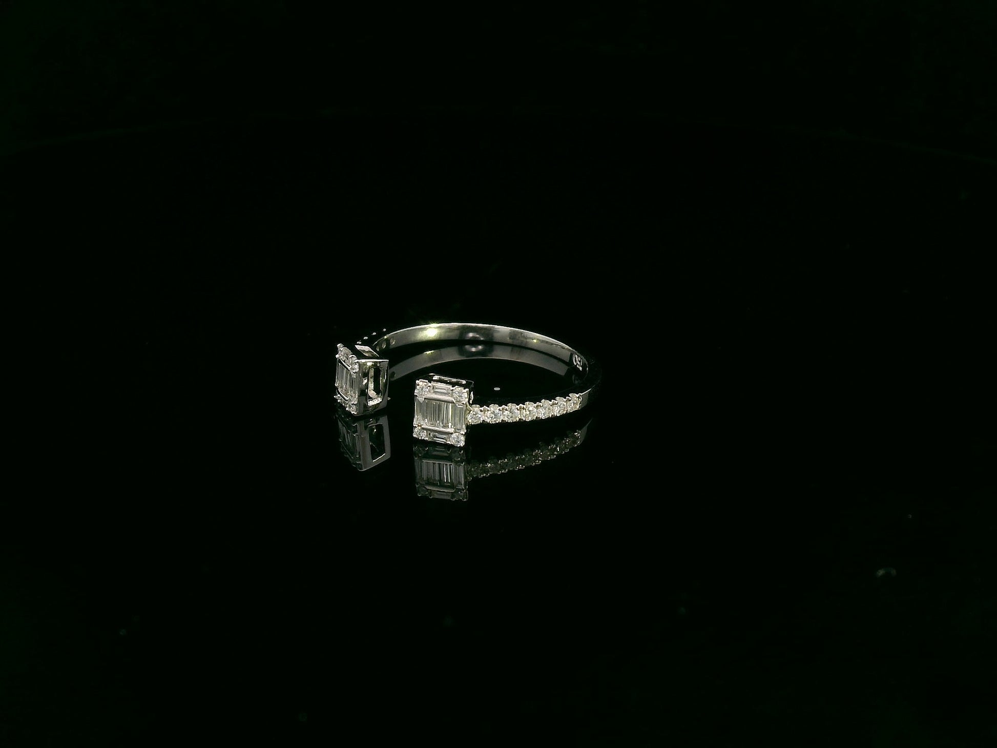 0.31 carat diamond open ring in 18K white gold by Emirates Diamonds