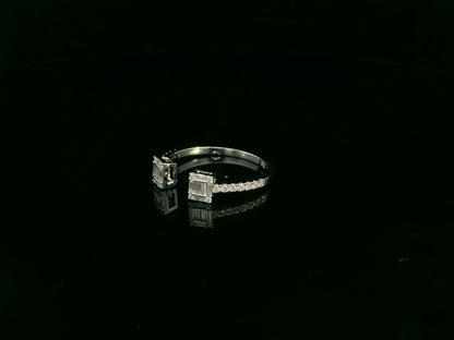 0.31 carat diamond open ring in 18K white gold by Emirates Diamonds