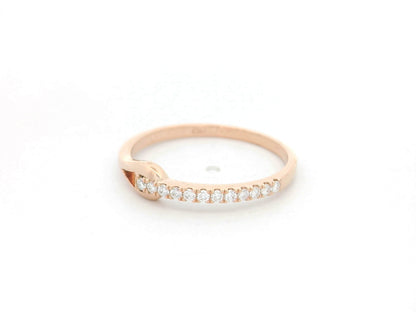 Diamond split shank ring 0.11 carat pavé diamonds in 18K rose gold by Emirates Diamonds