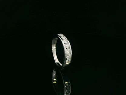 0.92 carat diamond channel set band ring in 18K white gold unisex design by Emirates Diamonds
