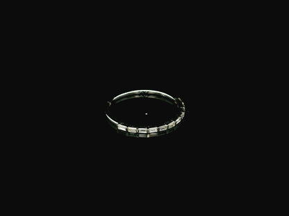 Baguette diamond band ring in 18K white gold minimalist stackable ring Emirates Diamonds
