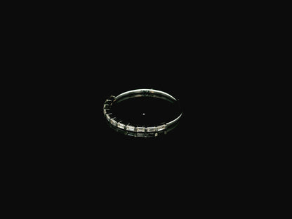 Baguette diamond band ring in 18K white gold minimalist stackable ring Emirates Diamonds