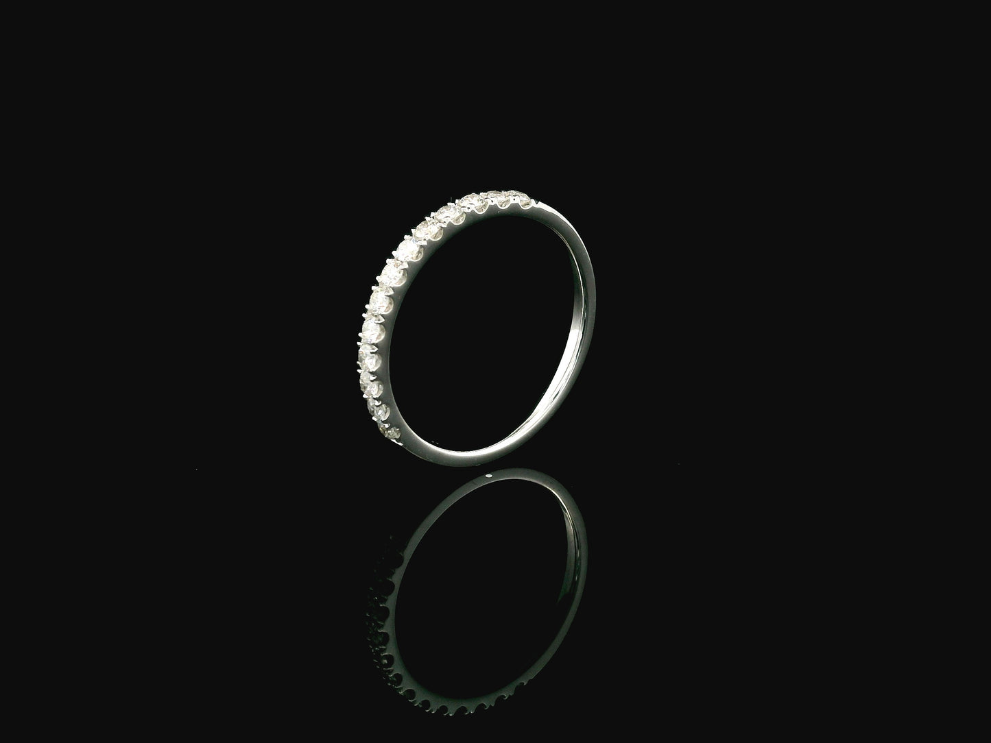 Diamond half eternity ring 0.37 carat in 18K white gold by Emirates Diamonds