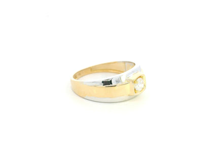 Men’s diamond ring 0.30 carat in 18K two-tone yellow and white gold by Emirates Diamonds
