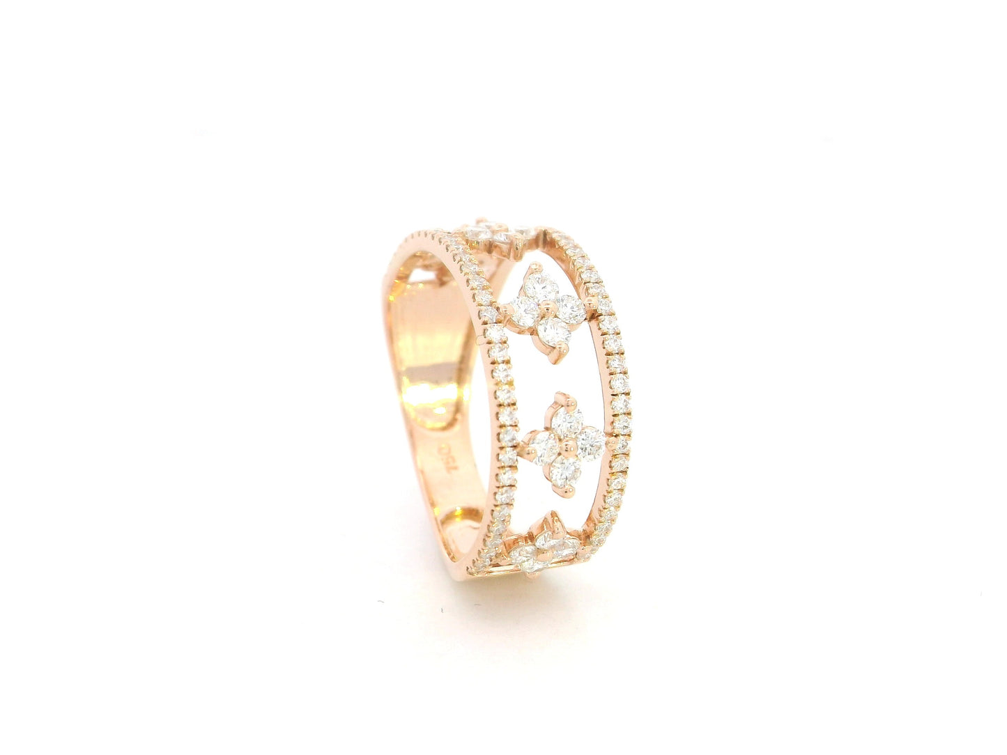 Diamond statement ring 0.77 carat in 18K rose gold by Emirates Diamonds