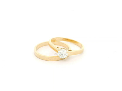 Diamond bridal ring set in 18K yellow gold with 0.51 carat IGI certified solitaire diamond – Emirates Diamonds