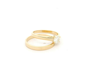 Diamond bridal ring set in 18K yellow gold with 0.51 carat IGI certified solitaire diamond – Emirates Diamonds