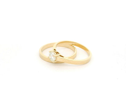 Diamond bridal ring set in 18K yellow gold with 0.51 carat IGI certified solitaire diamond – Emirates Diamonds