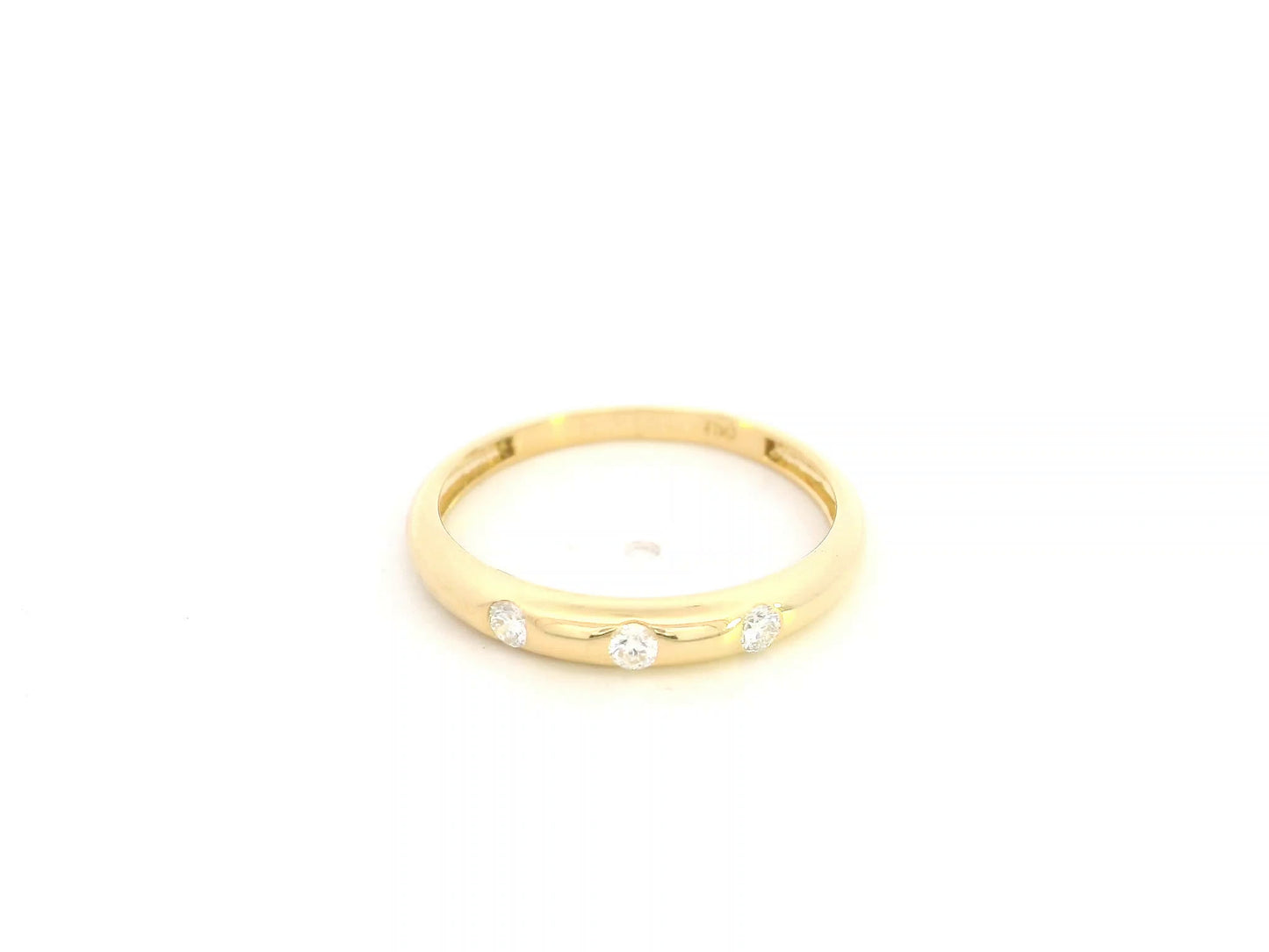 Minimal diamond band ring in 18K yellow gold with 0.13 carat diamonds