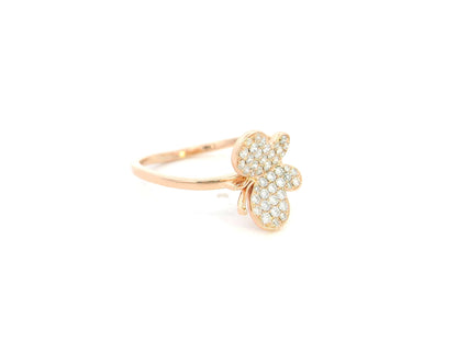 Pavé diamond butterfly ring in 18K rose gold delicate feminine design