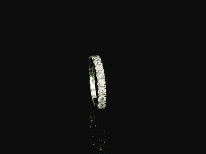 Half eternity diamond band ring in 18K white gold by Emirates Diamonds