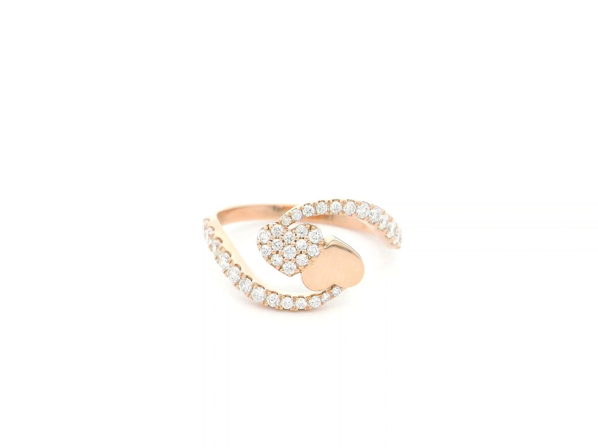 Diamond heart wrap ring in 18K rose gold Emirates Diamonds