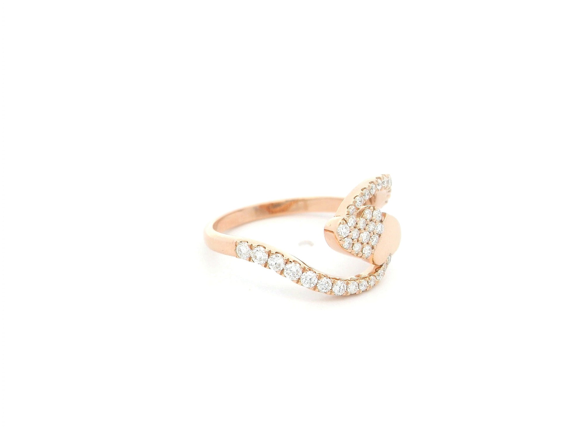 Diamond heart wrap ring in 18K rose gold Emirates Diamonds