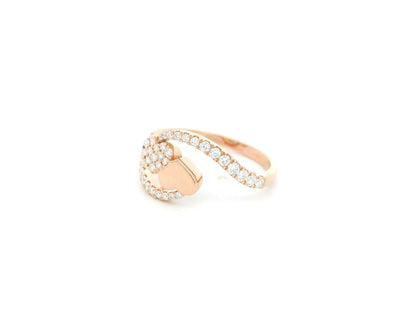 Diamond heart wrap ring in 18K rose gold Emirates Diamonds