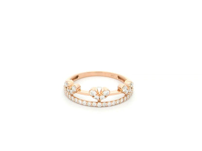 Triple heart diamond ring in 18K rose gold Emirates Diamonds