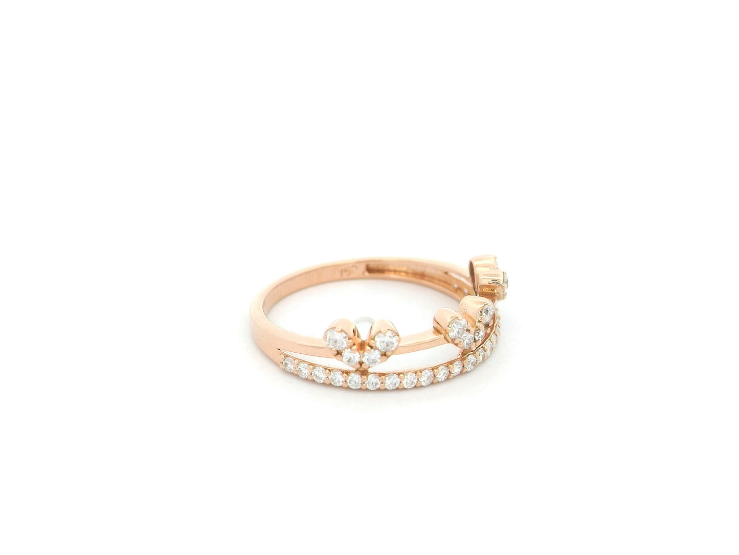 Triple heart diamond ring in 18K rose gold Emirates Diamonds