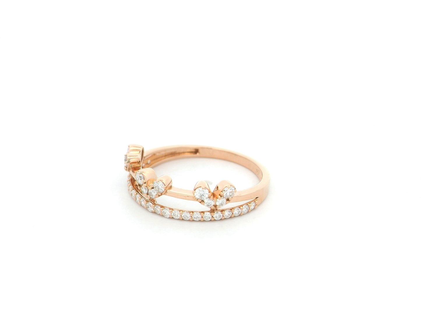 Triple heart diamond ring in 18K rose gold Emirates Diamonds