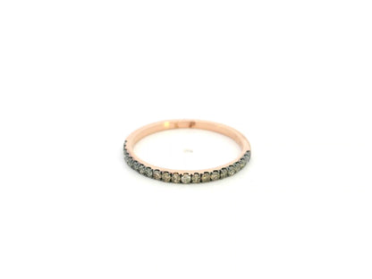 Champagne diamond half eternity ring in 18K rose gold slim pavé band