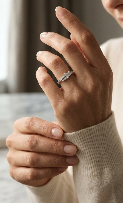 Diamond Wrap Ring in 18K White Gold