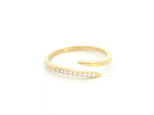 Diamond open wrap ring in 18K yellow gold