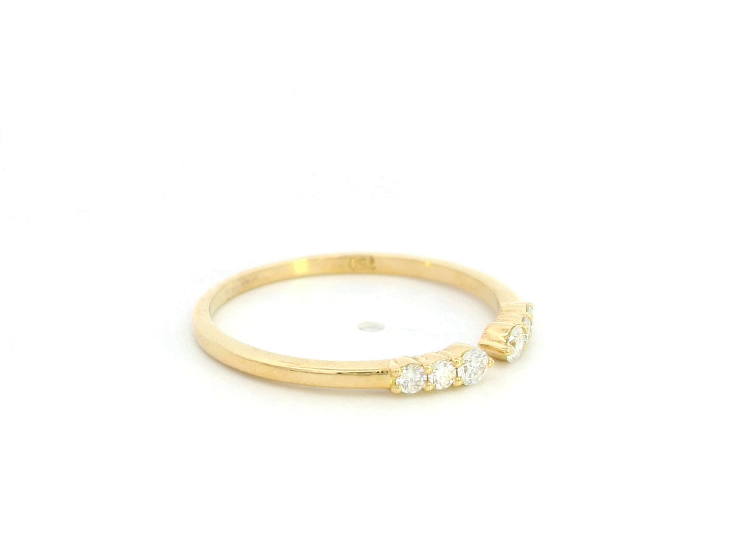 Diamond open band contour ring in 18K yellow gold