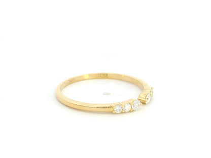 Diamond open band contour ring in 18K yellow gold