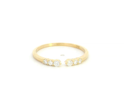 Diamond open band contour ring in 18K yellow gold