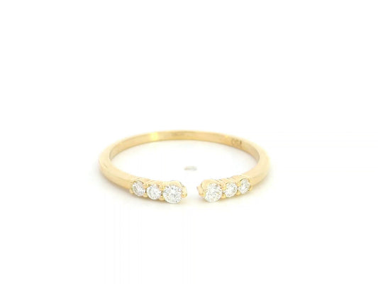 Diamond open band contour ring in 18K yellow gold