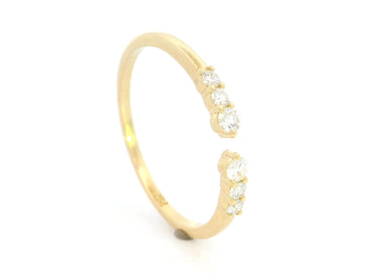 Diamond open band contour ring in 18K yellow gold
