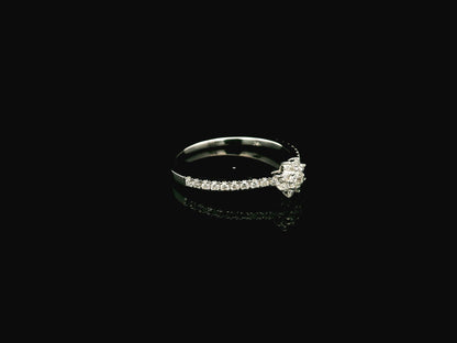 Floral Diamond Ring in 18K White Gold