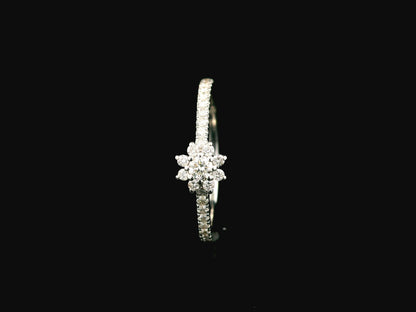 Floral Diamond Ring in 18K White Gold
