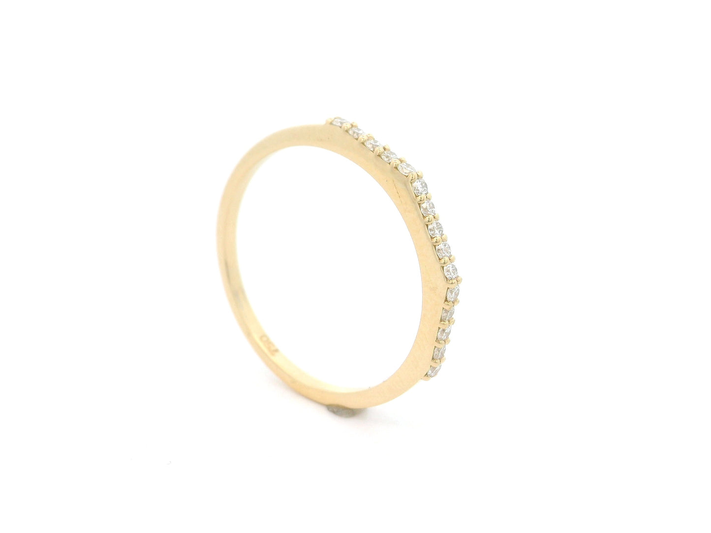 Diamond stackable band ring in 18K yellow gold by Emirates Diamonds